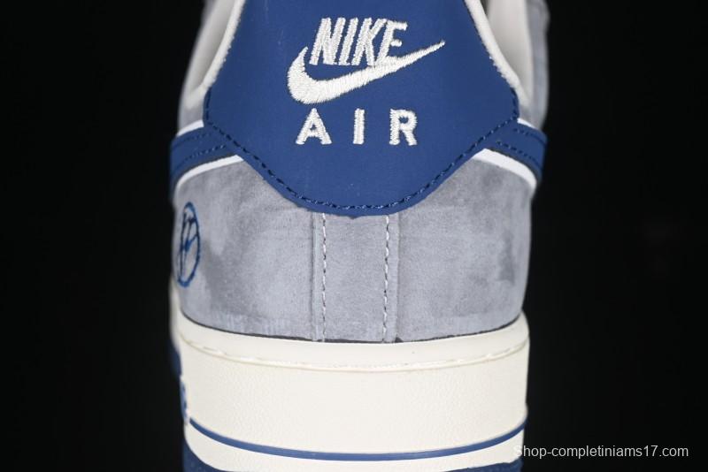 Nike Air Force 1 '07 Low Volon Bear Collaboration Blue Swoosh Casual Sneakers - KK1988-045