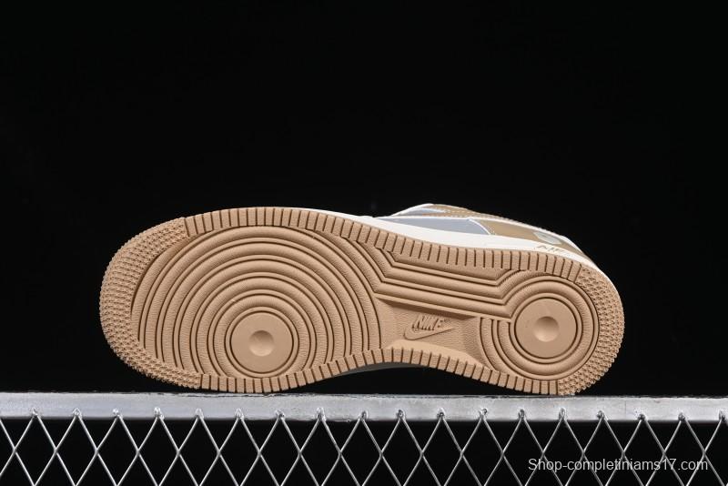 Nike Air Force 1 '07 Low Bape Collaboration Khaki Beige Grey Low-Top Casual Sneakers - BB6566-208
