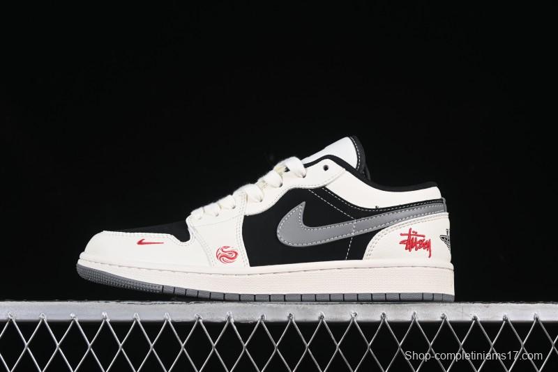 Nike Air Jordan 1 Low Stussy Snake Year Limited Edition Retro Basketball Shoes - XX3318-509