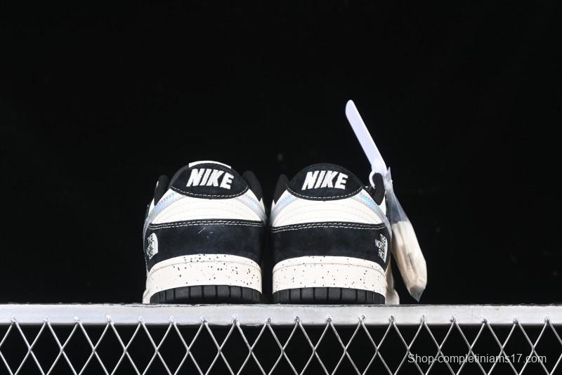 Nike SB Dunk Low The North Face Collaboration Beige Black Iridescent Swoosh Anniversary Custom Low-Top Casual Skate Shoes - DM6868-018