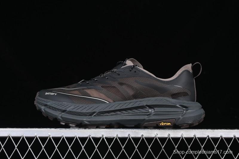 HOKA ONE ONE Satisfy Running Mafate Trail Low-Cut Cushioned Outdoor Hiking Shoes - 1157050 COFF