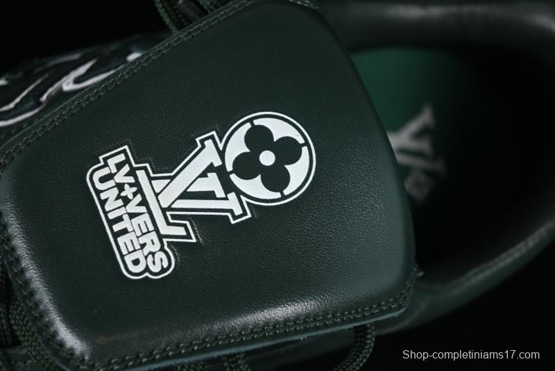 Louis Vuitton Footprint Soccer 2025 Spring Summer Collection Round Toe Lace-Up Low Top Lifestyle Casual Shoes - D.GREEN