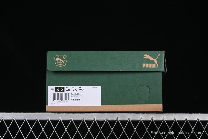 PUMA Suede XL Classic Men's Sneakers - Black with Metallic Silver Accents