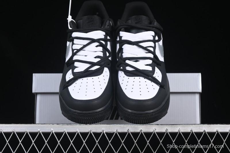 Nike Air Force 1'07 Low Silver Wing Panda Casual Sneakers with Strap - ZH0316-064