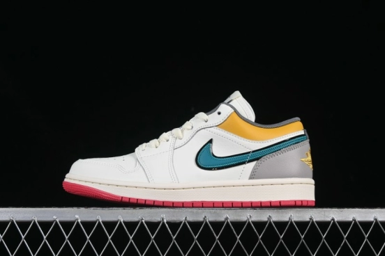 Nike Air Jordan 1 Low AJ1 Mismatched Swoosh Casual Sneakers - HV4511-133