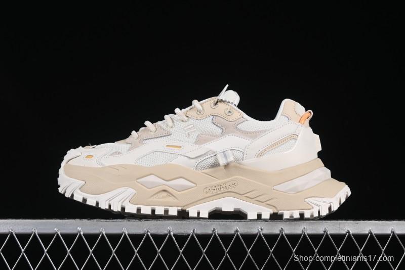 Men's Chunky Trail-Inspired Sneakers - Beige & White