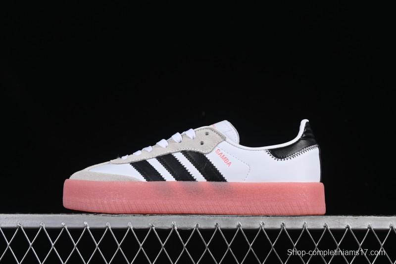 Adidas Samba Classic – White/Black with Pink Translucent Sole