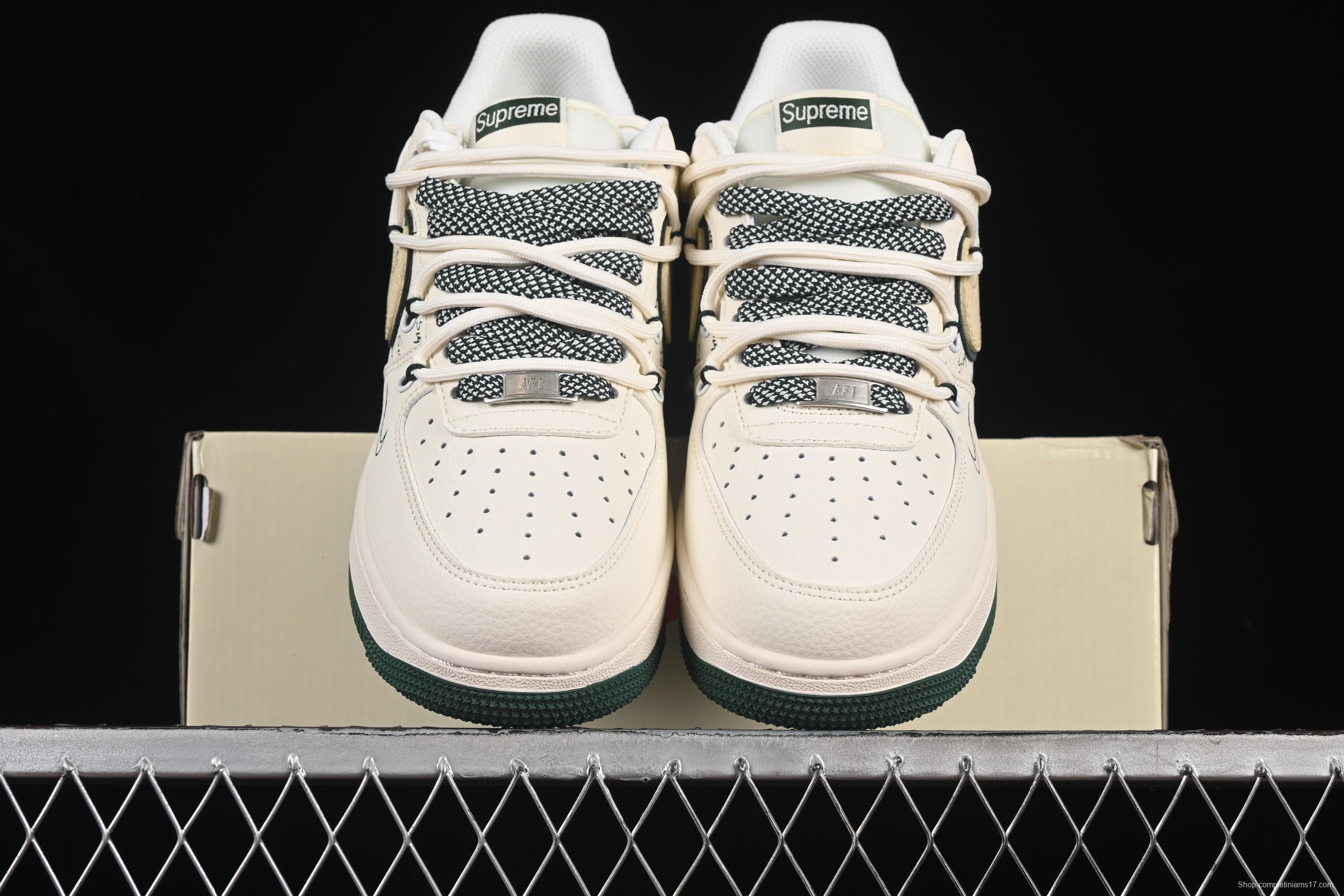 Nike Air Force 1 '07 Low Supreme Casual Sneakers with Custom Leather and Full-Length Air Cushion - DM6868-057