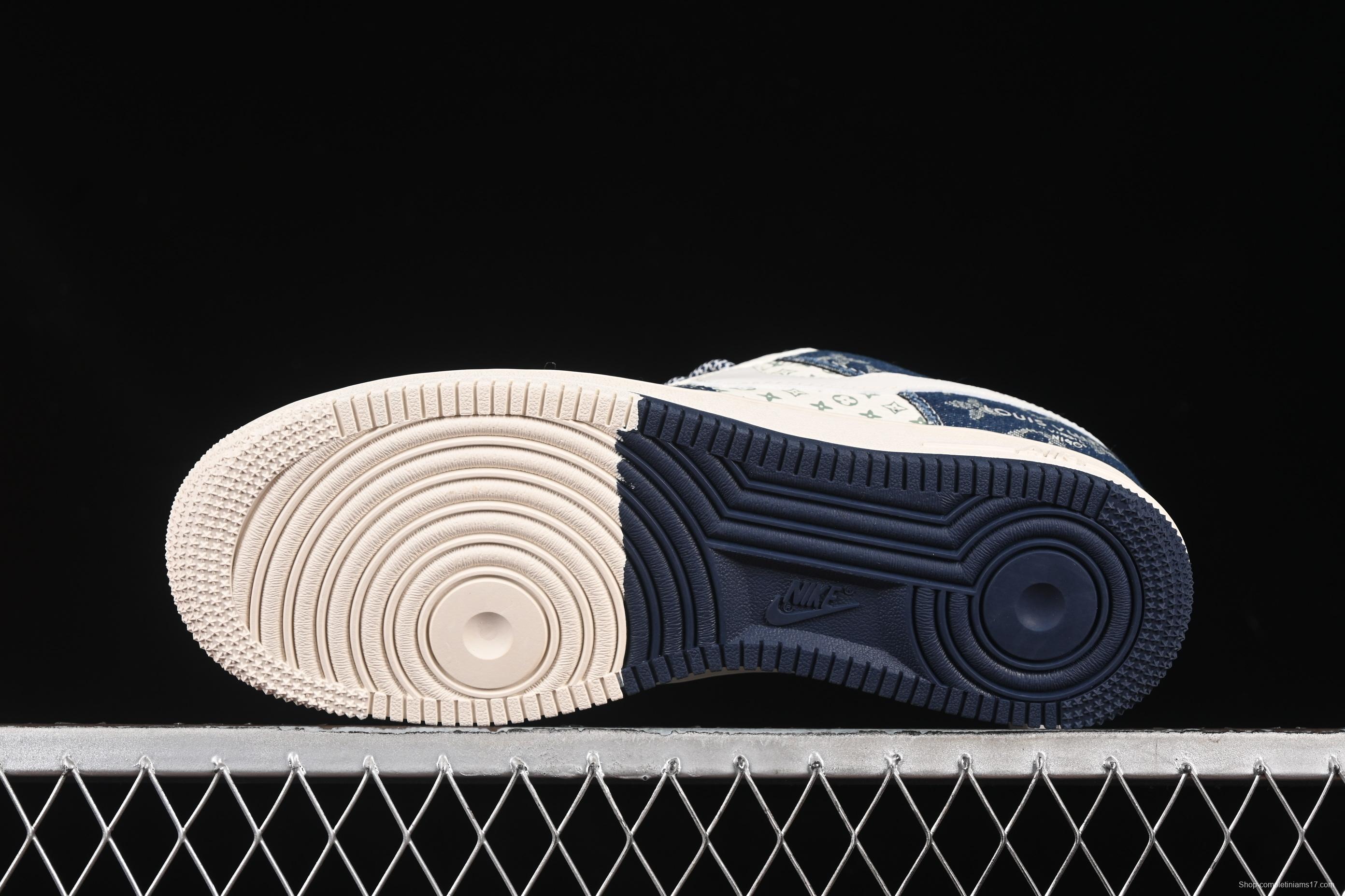 Nike Air Force 1 '07 Low LV Collaboration Dual-Tone Denim Casual Sneakers - YX5066-318