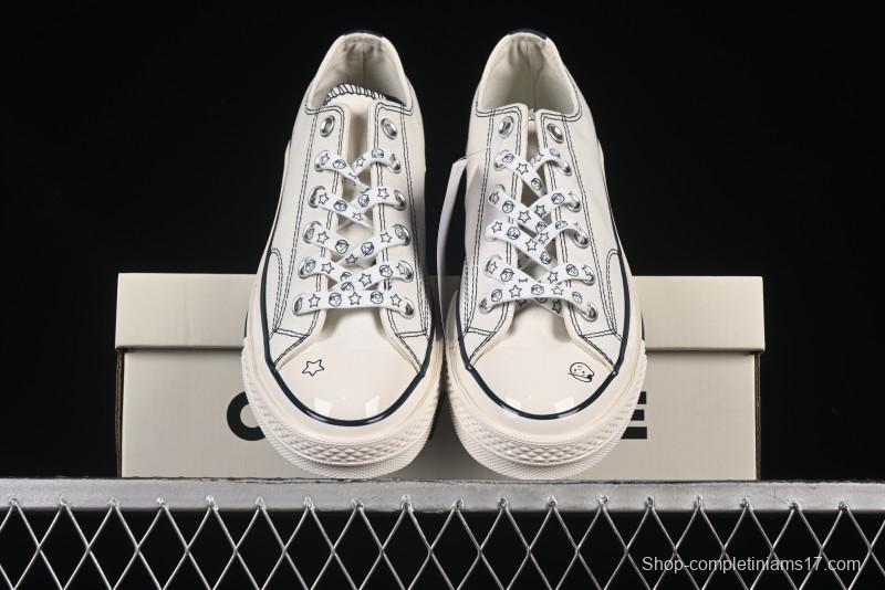 Converse Noritake x Chuck Taylor All Star 1970s Low Top Canvas Sneakers with Hand-Drawn Elements - A15788C