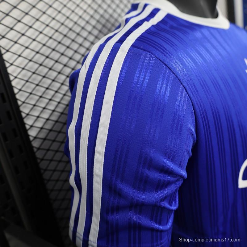 Player Version 2025 Adidas Blue with Striped Design Jersey