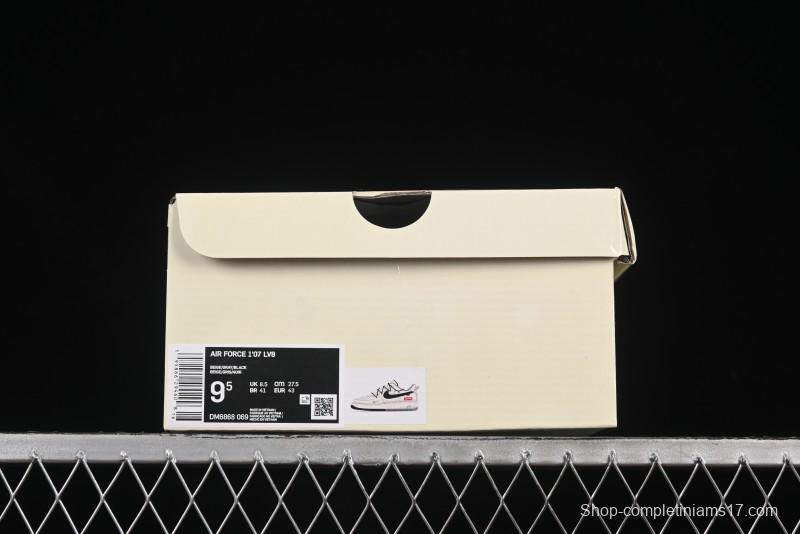 Nike Air Force 1 '07 Low Supreme Collaboration Dual-Tone Grey Black Drawstring Casual Sneakers - DM6868-069