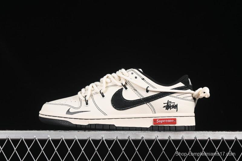Nike SB Dunk Low Stussy x Supreme Anniversary Custom Low-Top Skate Shoes - YX5066-277