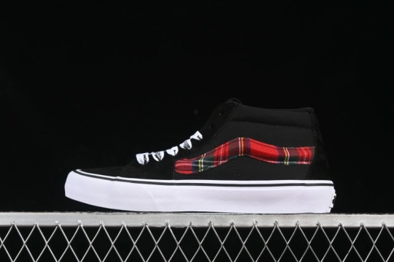 Vans Sk8-Mid Anaheim Collection Scottish Plaid Casual Low-Top Canvas Shoes - VN0A4UWIVNE