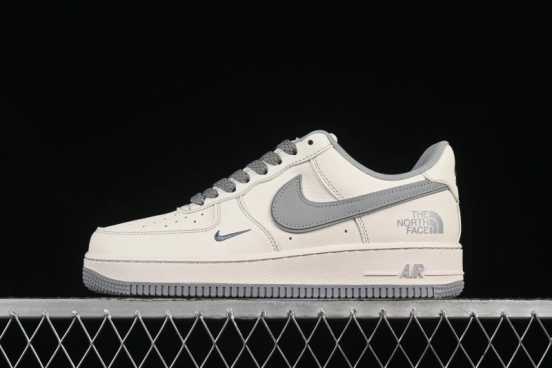 Nike Air Force 1 '07 Low The North Face x CDG Light Grey Swoosh Casual Sneakers - HH7518-052