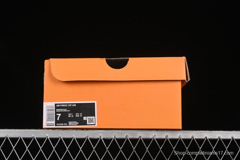 Nike Air Force 1'07 Low LV Collaboration Dark Blue Checkerboard Casual Sneakers - XS1958-551