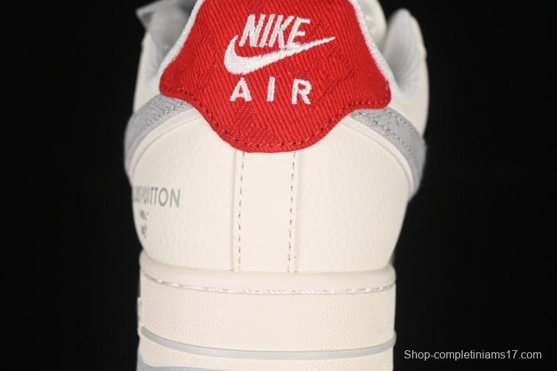 Nike Air Force 1 '07 Low LV Collaboration Grey Denim Swoosh Casual Sneakers - XX3168-135