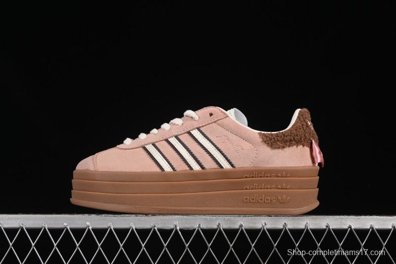 Adidas Originals Gazelle Bold JR4244 Collaboration Low-Top Platform Sneakers with Slip-Resistant Durable Sole