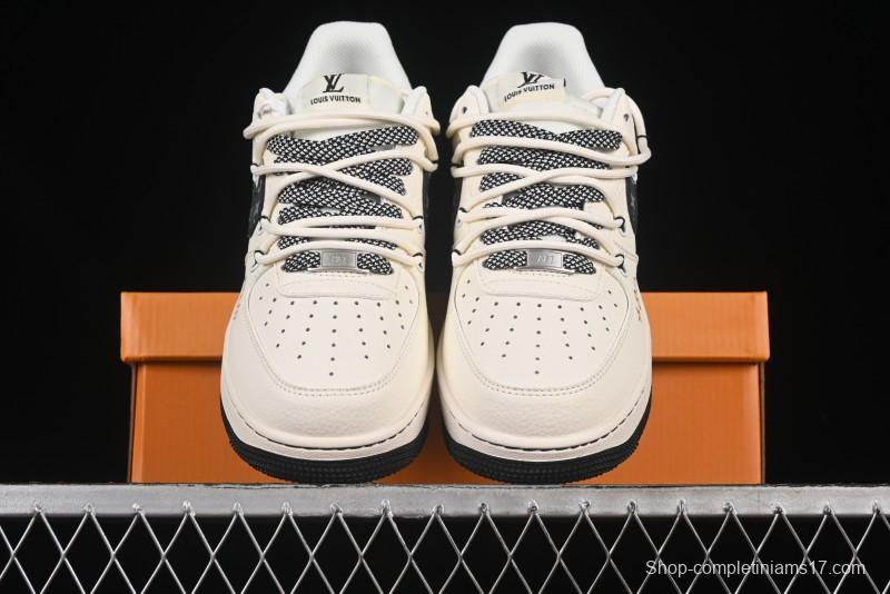 Nike Air Force 1 '07 Low LV Collaboration Blue Swoosh Drawstring Casual Sneakers - DM6868-061