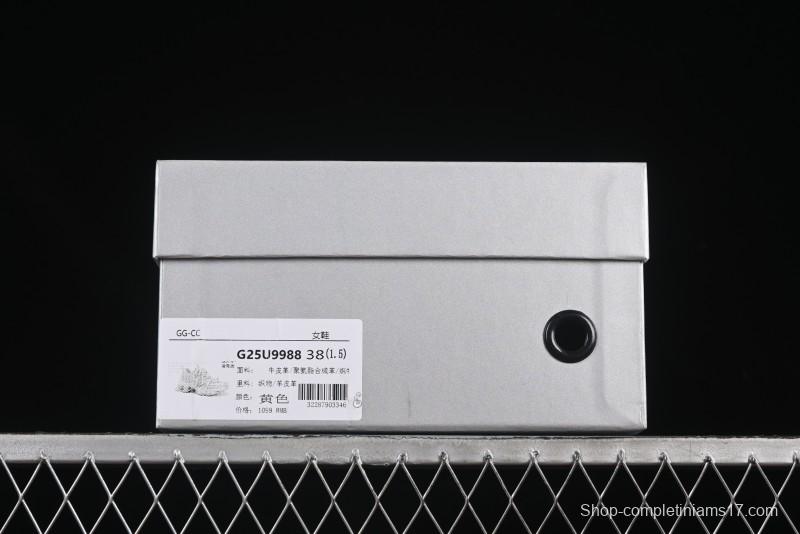 GG-CC Star Same Style Lace-up Hollow Out Dad Shoes with 5cm Height Increasing Sole - G25U9988