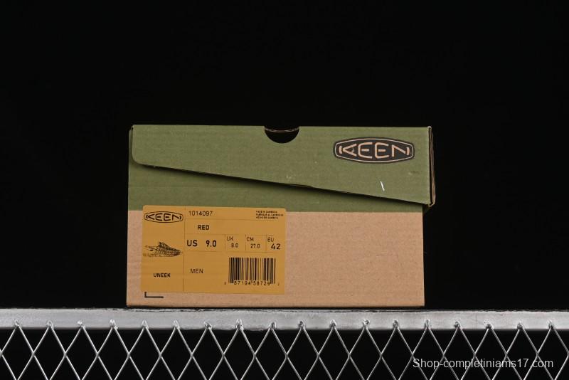 Keen Uneek Flat-M Woven Elastic Strap Outdoor Water Sports Sandals - 1014097 RED