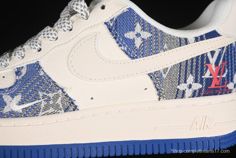 Nike Air Force 1 '07 Low Stussy Collaboration Gradient Denim Casual Sneakers - XS1958-586