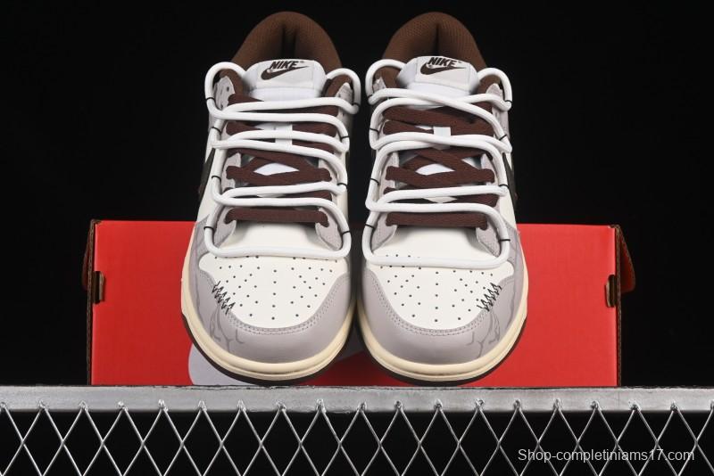 Nike Dunk Low Koala Party Distressed Grid Low-Top Casual Skate Shoes - DD1503-124