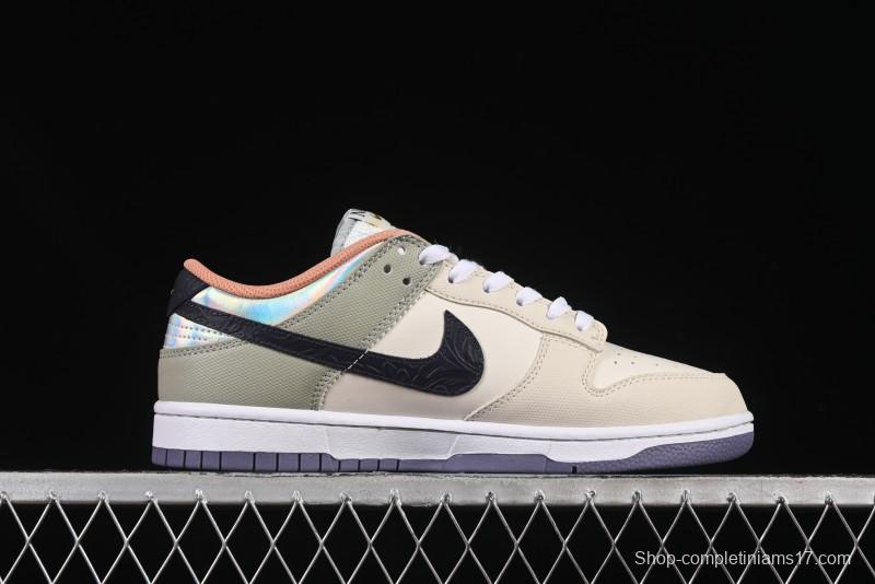 Nike Dunk Low Floral Swoosh Floral Theme Low-Top Casual Sneakers - HV5750-133