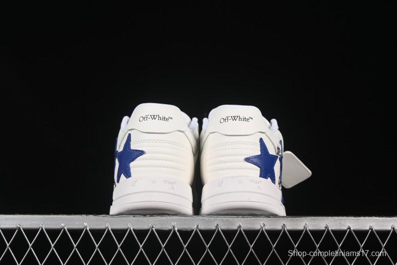 Off-White Out Of Office Low-Top Fashion Sneakers White Blue Star - AJD4