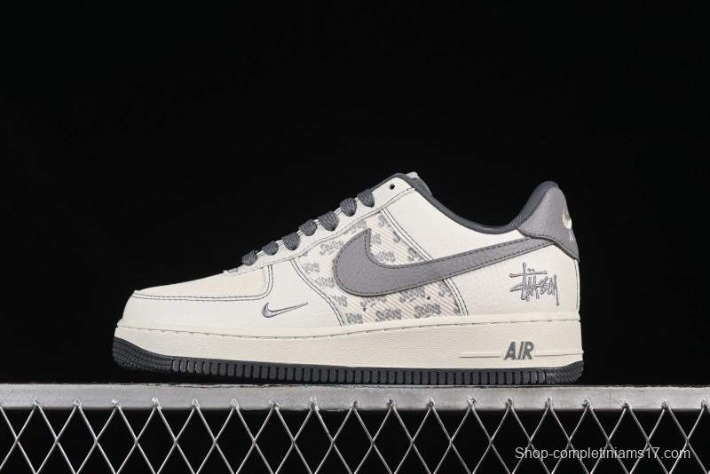 Nike Air Force 1'07 Low Stussy Collaboration Woven Fabric Low-Top Casual Sneakers - BZ6808-101