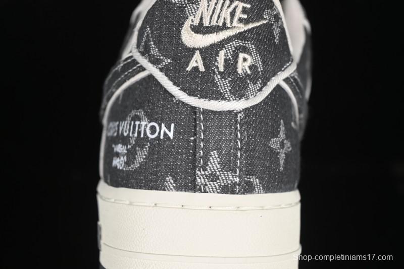 Nike Air Force 1'07 Low LV Collaboration Black Denim Casual Sneakers - SC9207-530