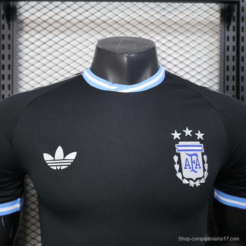 Player Version 2025 Argentina Black with Sky Blue Trim Jersey