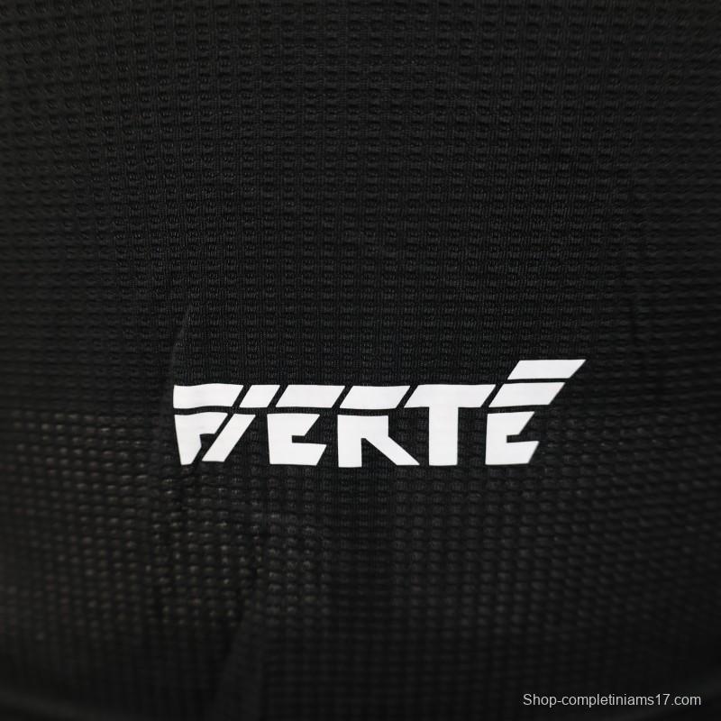 Player Version 2025 Algeria Black with White Arabic Sponsor Jersey