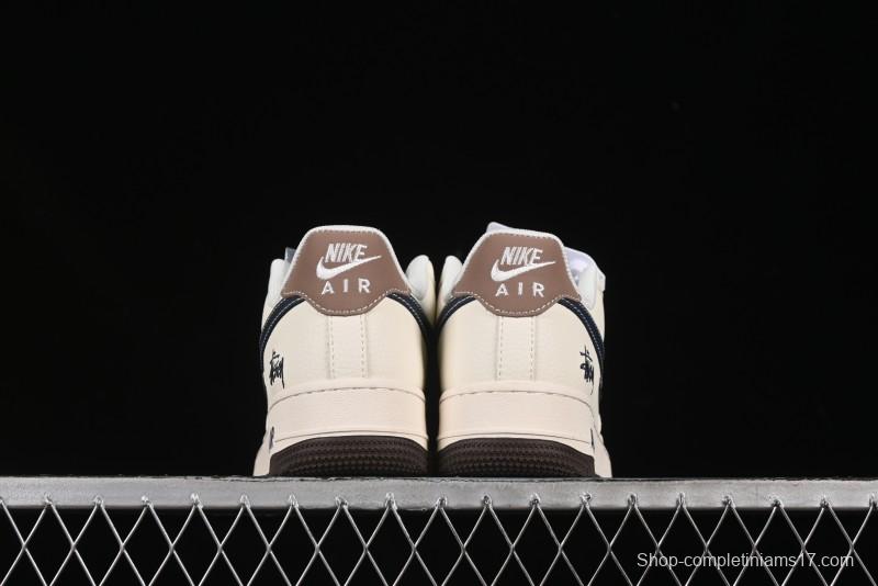 Nike Air Force 1 '07 Low Stussy Collaboration Cartoon Swoosh Casual Sneakers - ZH2598-309
