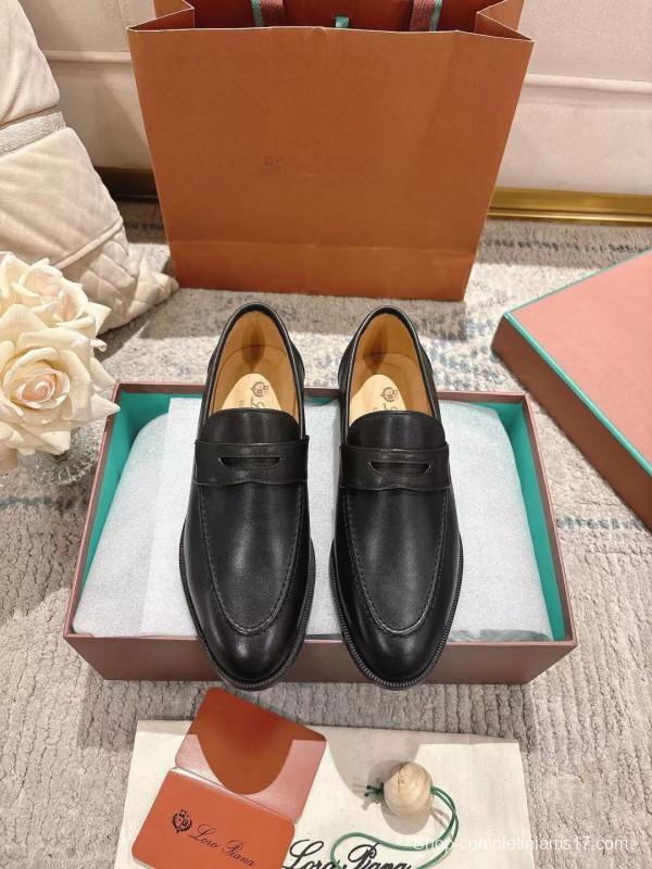 2025 Women Le Parmentier Black Leather Loafers LY00340