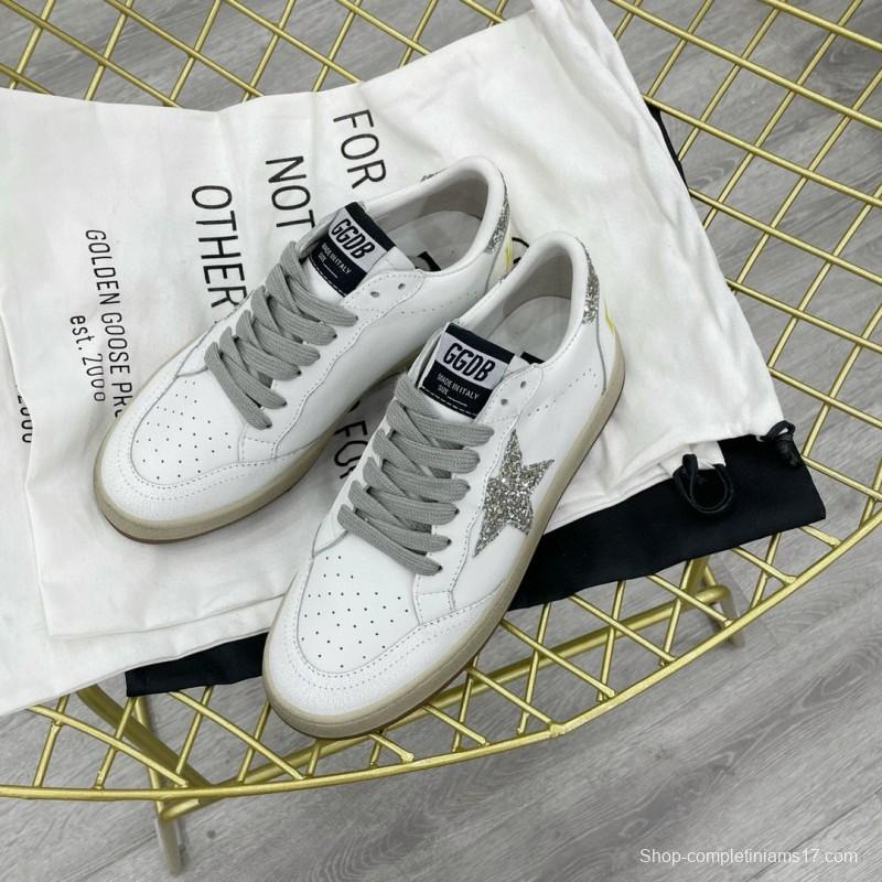 2024 Unisex GGDB White Silver Leather Sneakers MJ00260