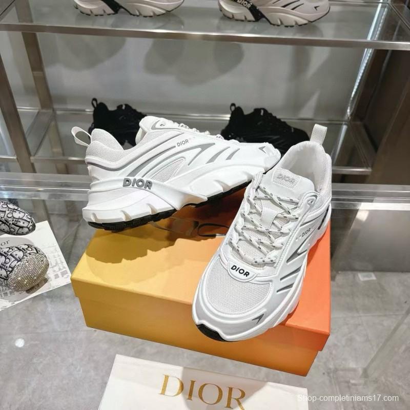 2024 Unisex Dior White Mesh Leather Sneakers MJ00360