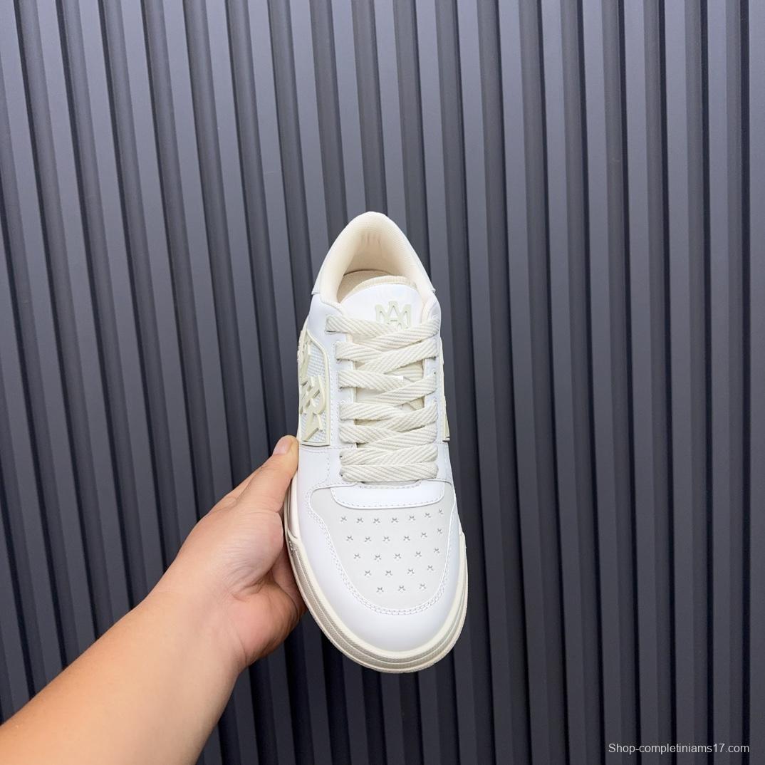 2025 Unisex Amiri White Leather Sneakers MJ00360