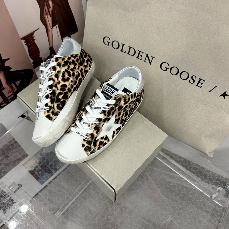 2025 Women GGDB Leopard White Leather Sneakers