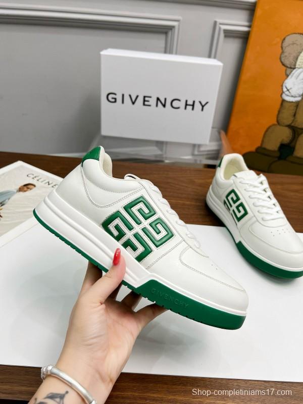 2024 Men Givenchy White Green Leather Sneakers MJ00380