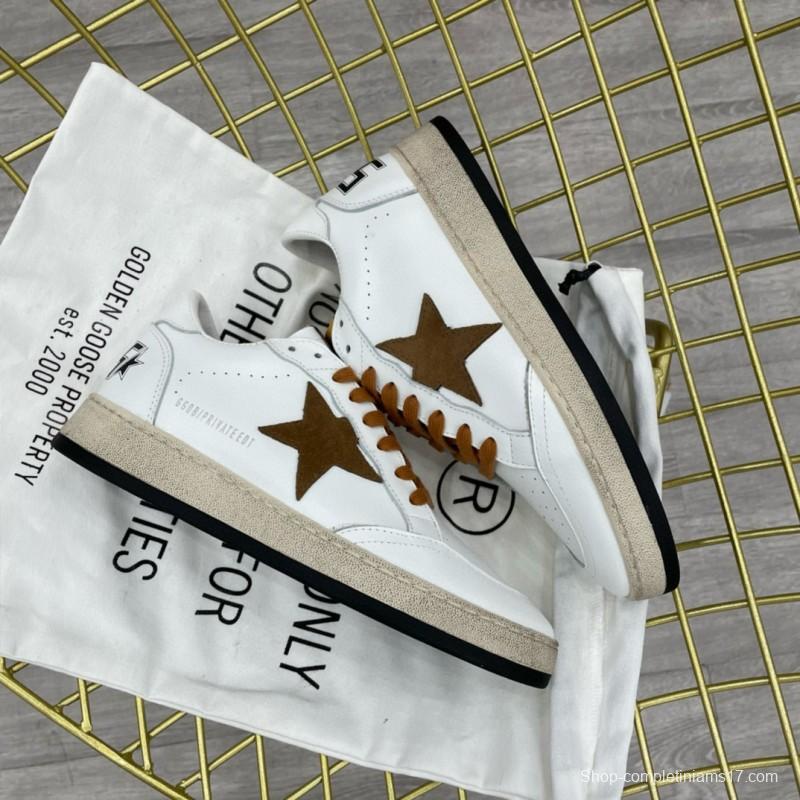 2024 Unisex GGDB White Brown Leather Sneakers MJ00260