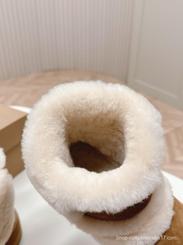 2024 Women UGG Chestnut Suede Sheepskin Snow Boots MJ00320