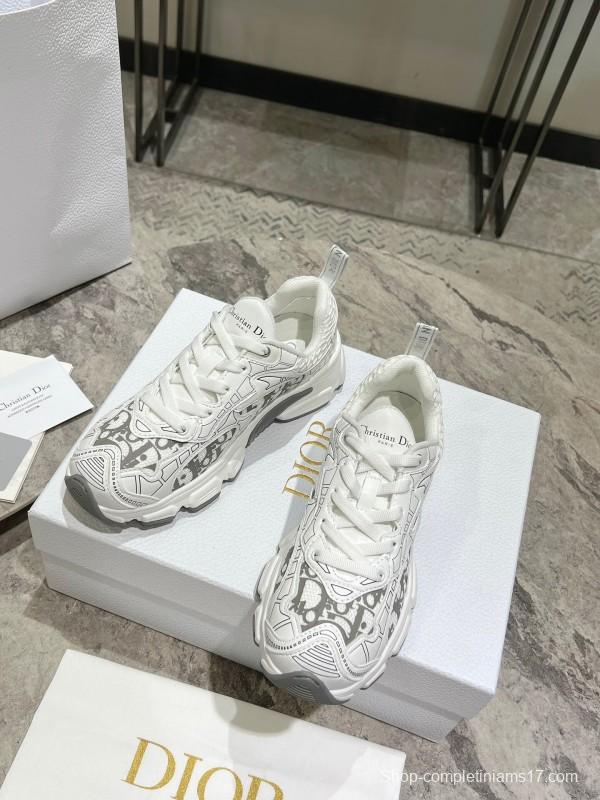 2025 Women Dior White Mesh Leather Sneakers KFY00370