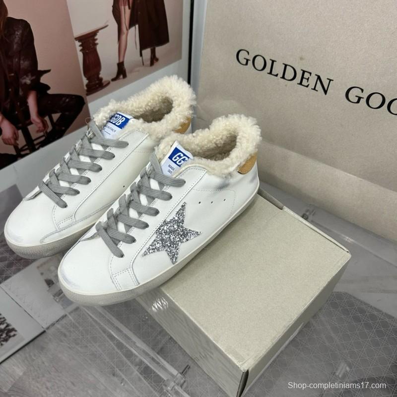 2025 Women GGDB White Silver Leather Sneakers MJ00260