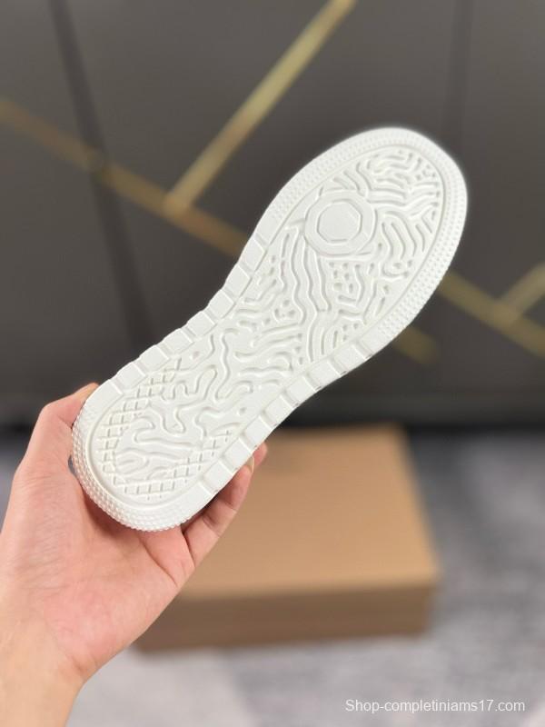 2024 Unisex Burberry Black White Leather Casual Shoes MJ00251