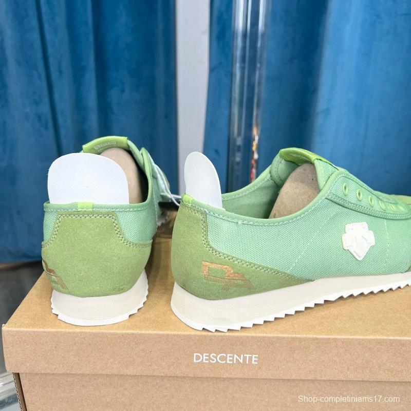 2024 Unisex DESCENTE  green canvas sneakers MJ00280