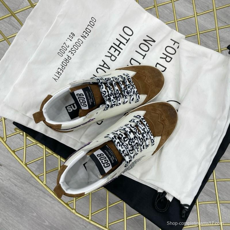 2024 Unisex GGDB white brown suede leather glitter star sneakers MJ00300