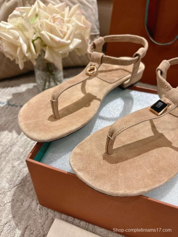 2025 Women LP Beige Suede Sandals LY00350