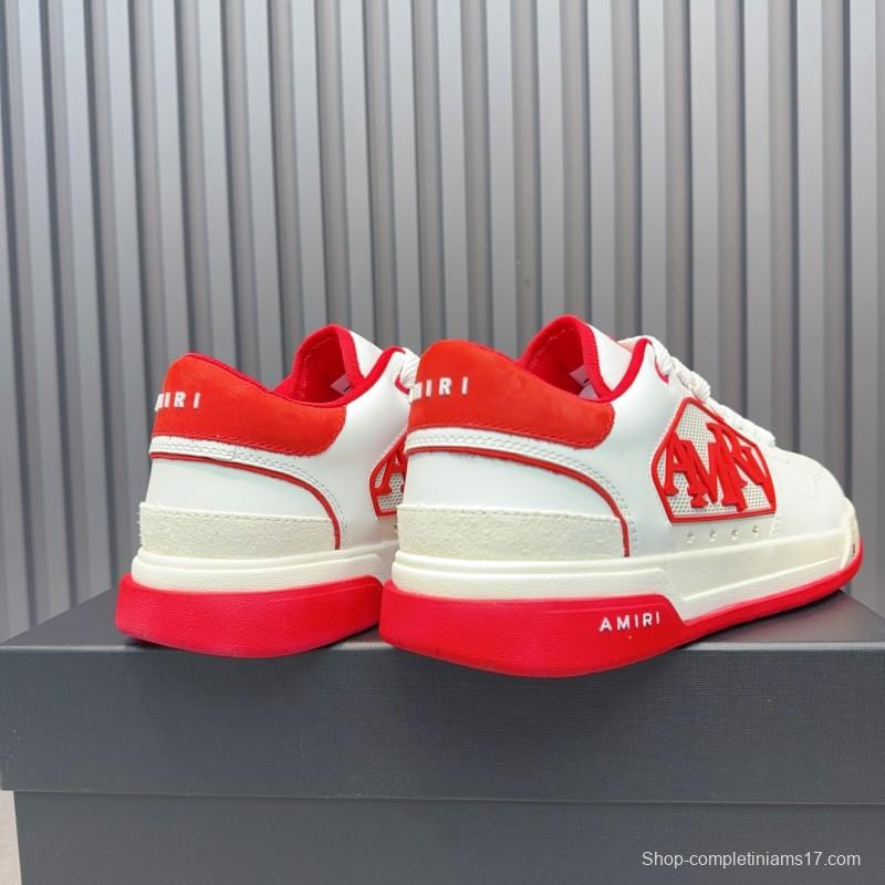 2025 Unisex Amiri White Red Leather Sneakers MJ00360