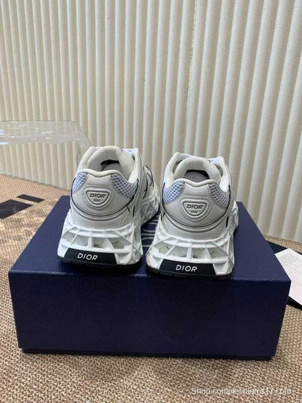 2024 Unisex Dior Beige Grey White Leather Mesh Sneakers MJ00400